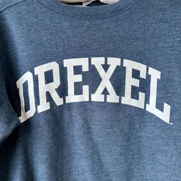 Sweatshirt Crewneck Drexel University Blue White Logo by RedShirt Size Small - Picture 2 of 13